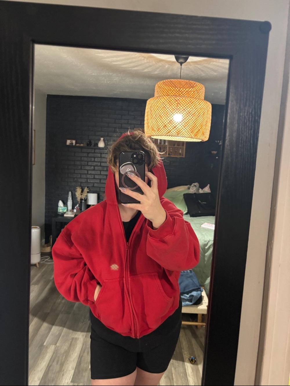 Aritzia Sweatfleece Hoodie in Bright Red - Picture 6 of 7